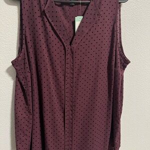 41 Hawthorn Sleeveless Blouse - Burgundy and Black